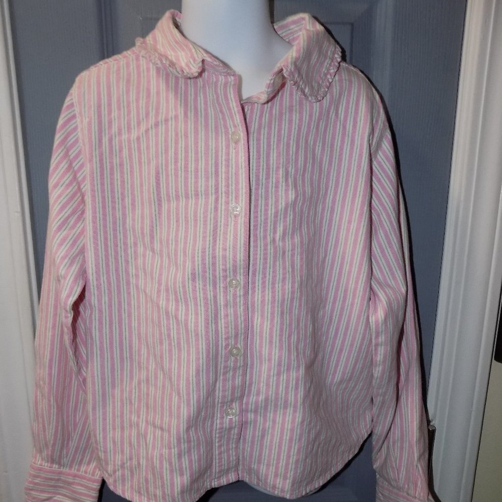 HARTSTRINGS Pink Striped Button Down Long Sleeve